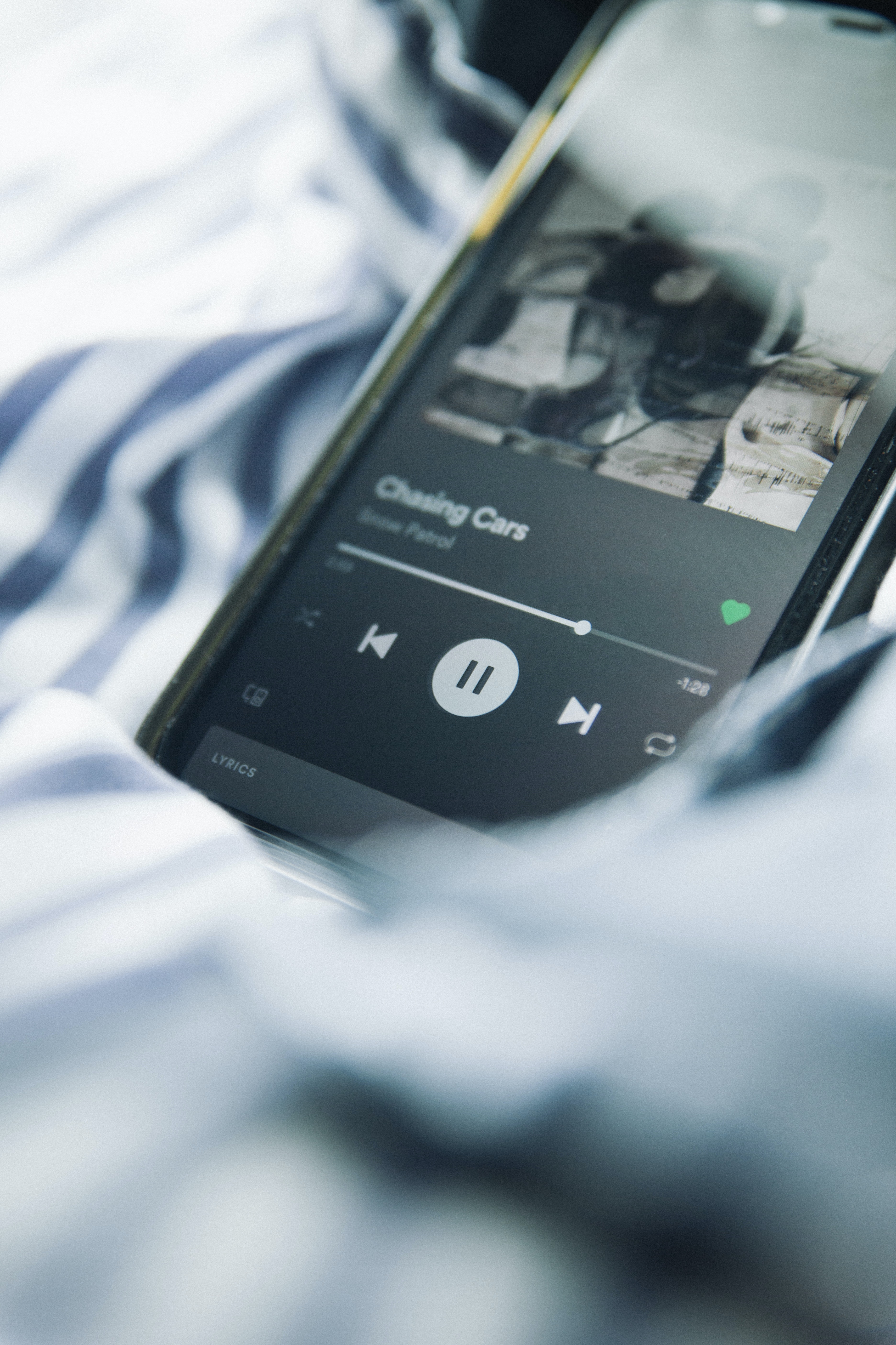 iPhone with music streaming